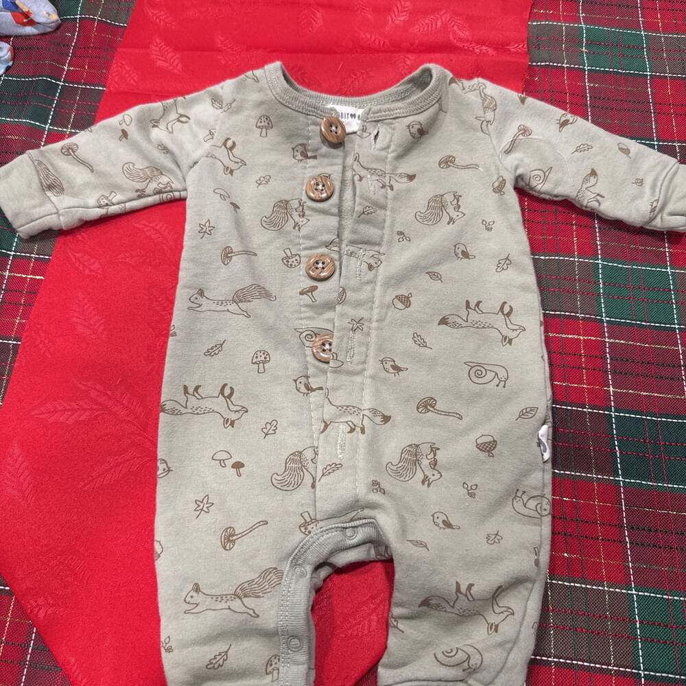 Rabbit Bear by Emily & Oliver Olive Green Boys' Sweat Suit & Pant Set